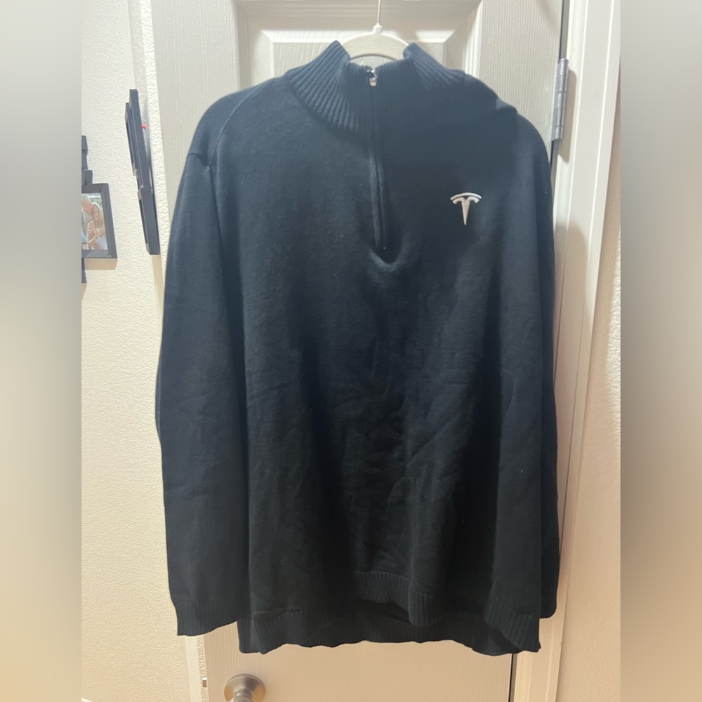 Tesla Men's Black Zip-Up Sweater